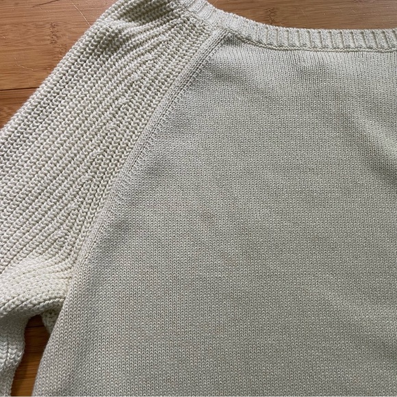Banana Republic Womens Knit Sweater Large Alabaster Tint Pullover Cozy - Picture 7 of 8